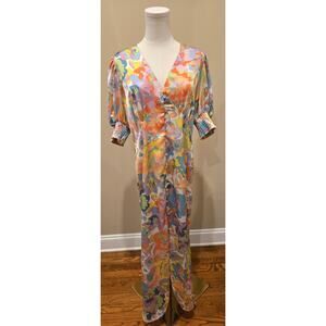 Never Fully Dressed Lindos Maxi Tea Dress Blossom Wedding Puff Sleeve Size 12